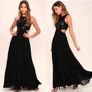 Lulus Nothin’ but love black maxi dress (XS)